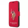 U.S. POLO ASSN. Polo Embroidery Collection Book Case, skirta iPhone 12/12 Pro 6,1 colio, raudona