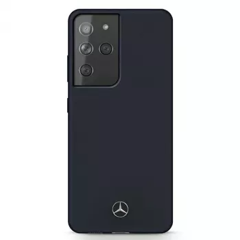 Mercedes-Benz Silicone Line Hard Case, Samsung Galaxy S21 Ultra (SM-G998), mėlyna
