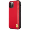 Ferrari FESAXHCP12LRE iPhone 12 Pro Max 6,7 colio raudonas kietas dėklas On Track Carbon Stripe