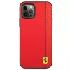 Ferrari FESAXHCP12LRE iPhone 12 Pro Max 6,7 colio raudonas kietas dėklas On Track Carbon Stripe