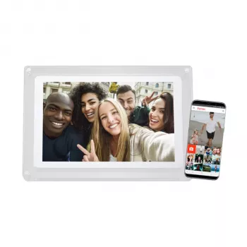 Braun DigiFrame 1020 WiFi 10.1 colio skaitmeninis nuotraukų rėmelis, baltas akrilas