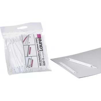 LAUREL Easy Clip segimo juostelės, baltos, trumpos, 100 vnt.