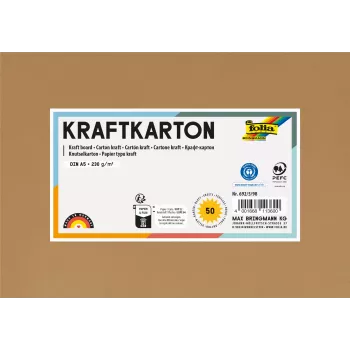 Folia Kraftkarton Kraft Paper Brown 230 g/m² 50 Sheets - A5