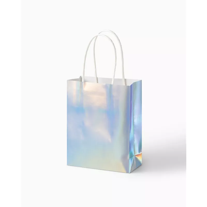 Folia Iridescent Paper Gift Bags Small Glossy 10-Pack