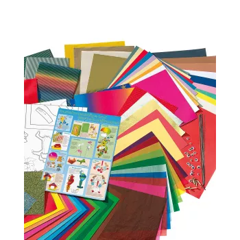Folia 50915/1 Kūrybinių popierių rinkinys – 107 vnt. – Įvairiaspalvis – Popierius, kartonas, folija – Dėžutė