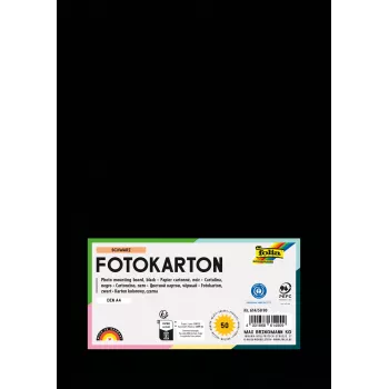 Folia 614/50 90 - Black - Solid Color - A4 (210 x 297 mm) - 300 g/m² - 50 Sheets - Germany