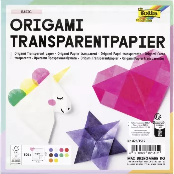 Folia Transparent Folding Paper 15 x 15 cm, 50 Sheets, 42 g/m²
