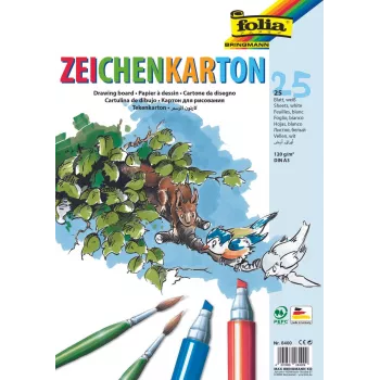 Folia Piešimo kartonas baltas 120 g/m² 25 lapų DIN A4