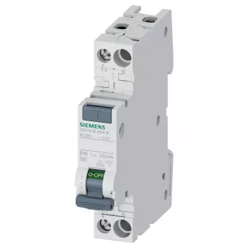 Siemens 5SV13166KK16 RCBO 2-Polių 16 A 30 mA C charakteristika 6 kA