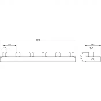 SIEMENS 5ST3675-0 Šukinis strypas 10mm² 3p/N 6xAFD+6xKomp. 12TE