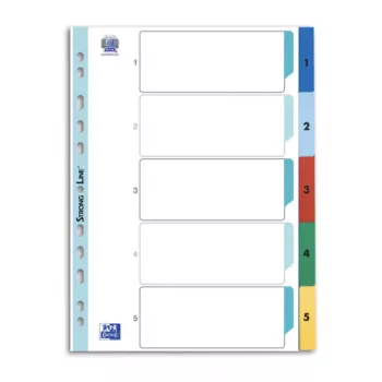 Oxford Binder Dividers A4 1-5 Multicolored 5 Tabs 1 Set