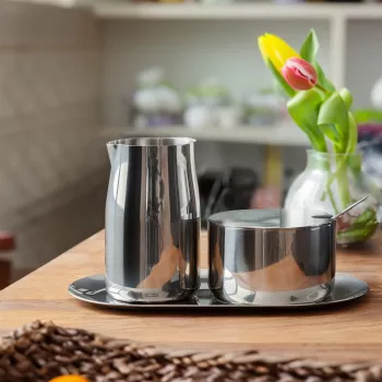 ALFI Milk and Sugar Set Silver