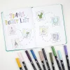 Tombow ABT-6P-4 Dual Brush Pen Set - 6 rašiklių rinkinys su smulkiu ir šepetėlio antgaliu, įvairiaspalviai, apvalūs