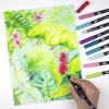Tombow ABT-6P-4 Dual Brush Pen Set - 6 rašiklių rinkinys su smulkiu ir šepetėlio antgaliu, įvairiaspalviai, apvalūs
