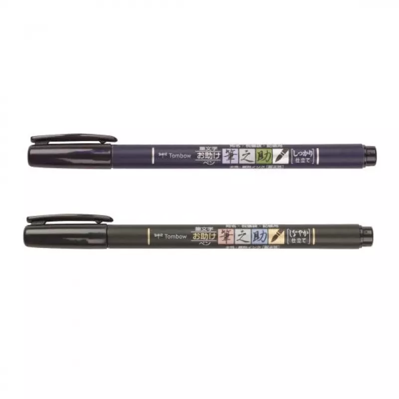 Tombow WS-BHS-2P Dual Brush Pen Set - Juoda - 2 vnt. - Blisterinė pakuotė
