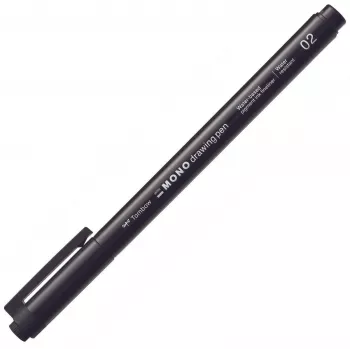 Tombow MONO Drawing Pen Fineliner 02 - Juoda - 0,30 mm linijos plotis