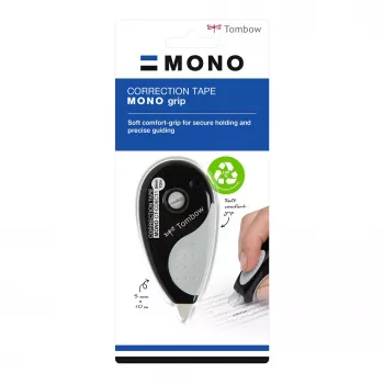Tombow Correction Tape Roller Grip CT-CD5C11 5mm x 10m Juoda/Balta