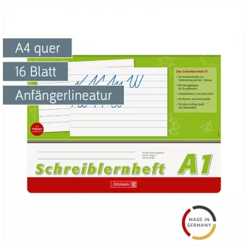 BRUNNEN Schreiblernheft A4q 16 lapų, linijinis be paraštės - A1