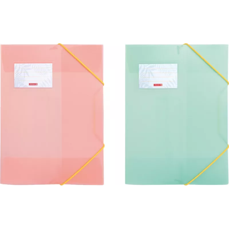 BRUNNEN Colours of Summer Collection Folders, DIN A4, Assorted Colours, 3-Pack, Polypropylene, Elastic Band Closure, 150 Sheets Capacity