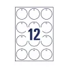 Avery Zweckform T3004-10 neprilipančios apvalios etiketės, poliesteris, baltos, 60 mm, 120 vnt.