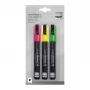 SIGEL Liquid Chalk Marker Set Water-Based Wipeable Pink Green Yellow 3-Pack