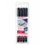 EDDING 142 M OHP Marker rinkinys – juoda, mėlyna, žalia, raudona – apvalus antgalis – 1 mm