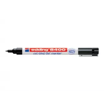 EDDING 8400 CD/DVD/BD Permanent Marker - Black - 0.5-1 mm Bullet Tip