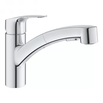 Grohe Eurosmart ištraukiamas vienos rankenos virtuvės maišytuvas 1/2 inch chromuotas