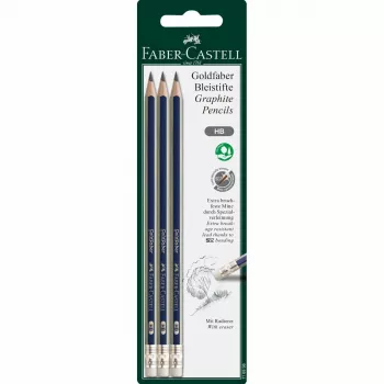 Faber-Castell Goldfaber G-Tip Graphite Pencil HB 3-Pack Dark Green (116896)