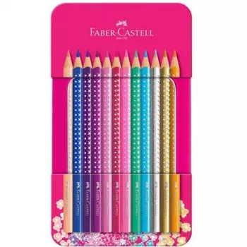 FABER-CASTELL SPARKLE Spalvoti pieštukai - Įvairių spalvų (12 vnt. pakuotė)