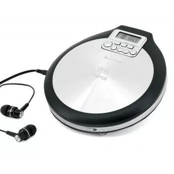 Soundmaster CD9220 nešiojamas CD grotuvas su 40 s apsauga nuo praleidimų, DBBS, juodas/sidabrinis