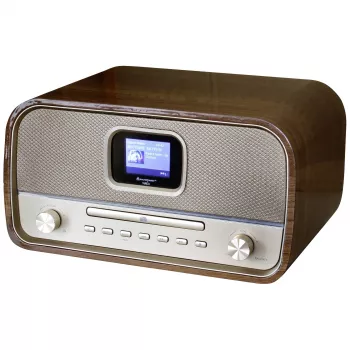 Soundmaster DAB970BR1 Stalo radijas DAB+, FM, AUX, Bluetooth, CD, USB, baterijos įkrovimo funkcija, ruda spalva