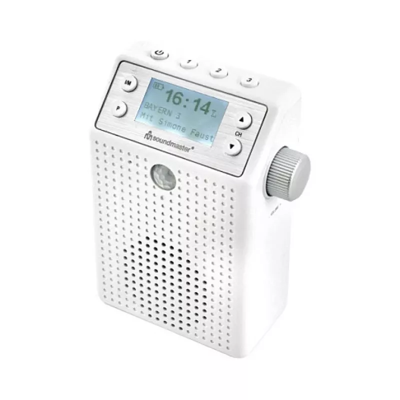 Soundmaster DAB60WE sieninis radijo imtuvas DAB+, FM, Bluetooth, USB laisvų rankų funkcija, atsparus vandens purslams, baltas