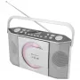 Soundmaster RCD1755SI nešiojamas CD radijo imtuvas su FM derintuvu, sidabrinis