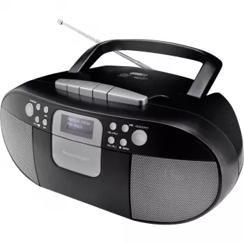 Soundmaster SCD7800SW DAB+ FM CD Cassette Radio with Alarm Function, Black
