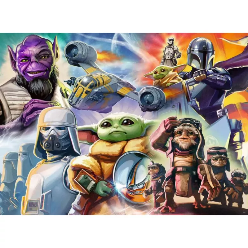 RAVENSBURGER Dėlionė „The Mandalorian and Grogu“ (500 dalių)