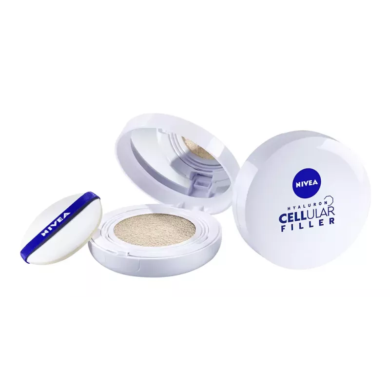 NIVEA 3in1 Cushion Foundation su hialurono rūgštimi, Light, 15 ml