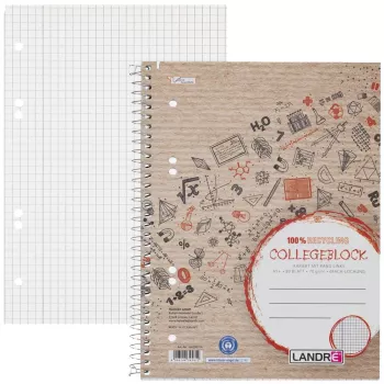 Hamelin Landre College Block A5 Squared 80 Sheets with Margin 4-Hole Punched