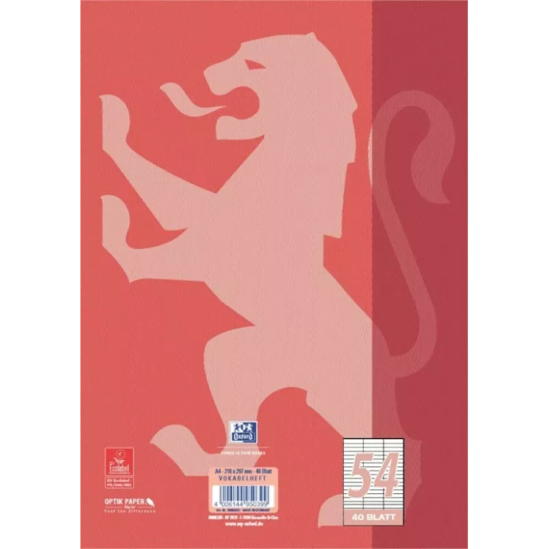 Oxford Office Notebook A4 Squared Red 90 g/m² 80 Sheets