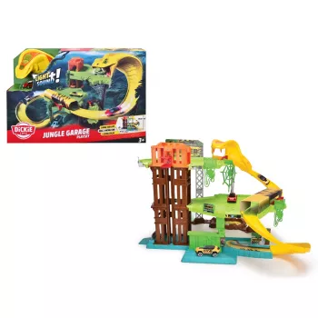 Dickie Jungle Garage 203338004 - 3 lygių žaidimų aikštelė su garsu ir šviesa, komplekte liejamas automobilis