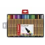 STABILO point 88 Fineliner rašiklių rinkinys – 30 spalvų, 0,4 mm, metalinis antgalis, vandens pagrindo rašalas | Kur.lt