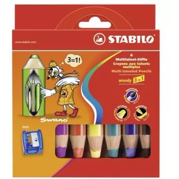 STABILO woody 3 in 1 Multi 6 rinkinys - įvairių spalvų