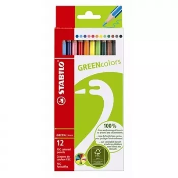 STABILO GREENcolors spalvoti pieštukai – įvairiaspalviai – 12 vnt.