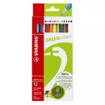 STABILO GREENcolors spalvoti pieštukai – įvairiaspalviai – 12 vnt.