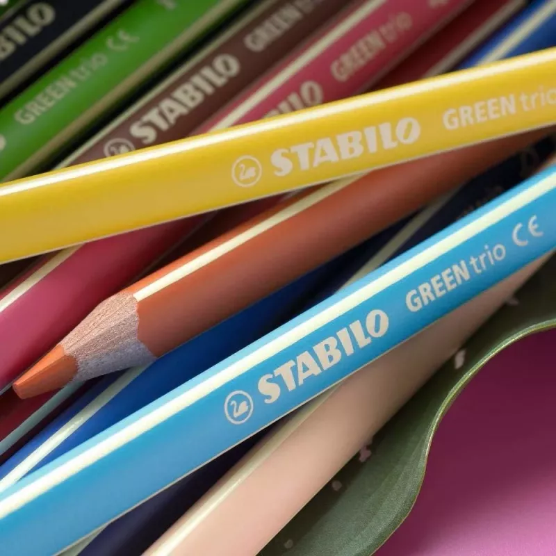 STABILO GREENtrio Spalvoti Pieštukai – Įvairių Spalvų – 12 Vnt.