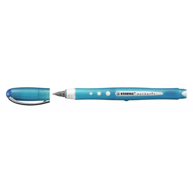 STABILO Worker Rollerball rašiklis – įvairiaspalvis – mėlynas rašalas – 0,5 mm – 10 vnt. pakuotė