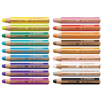 STABILO Woody 3 in 1 Multi-Talent Pencil - Soft - Assorted Colors - 18 Pieces