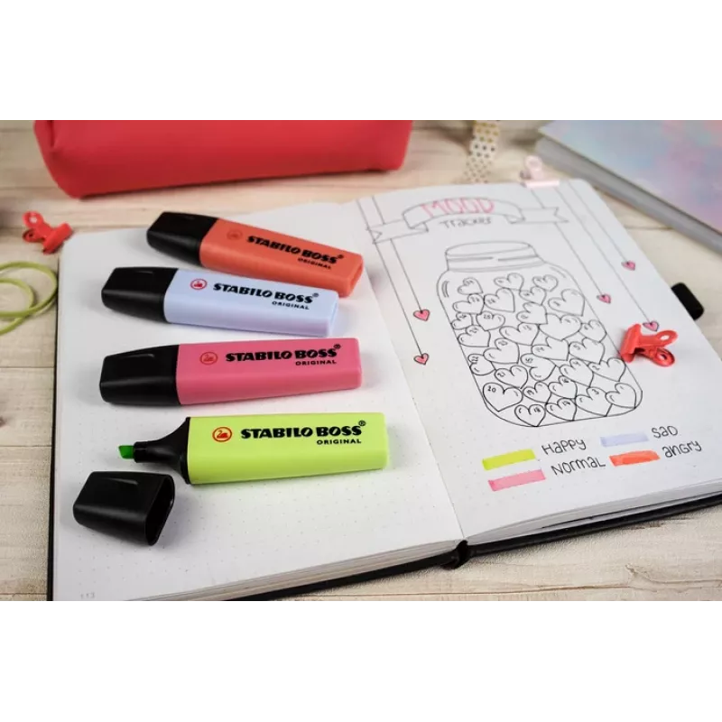 STABILO BOSS ORIGINAL Highlighter Pen - Mint Green - Chisel Tip - 2 mm / 5 mm - Water-Based Ink - 1 Piece