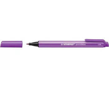 STABILO pointMax flomasteris - violetinis - vidutinis 0,8 mm - apvalus - vandens pagrindo rašalas - nailono antgalis