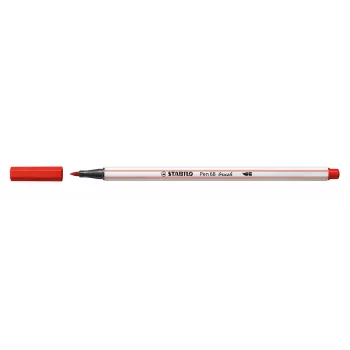 STABILO Pen 68 Brush - Medium - Red - Lankstus šepetėlio antgalis - Vandens pagrindo rašalas - Vokietija - Suaugusiesiems ir vaikams
